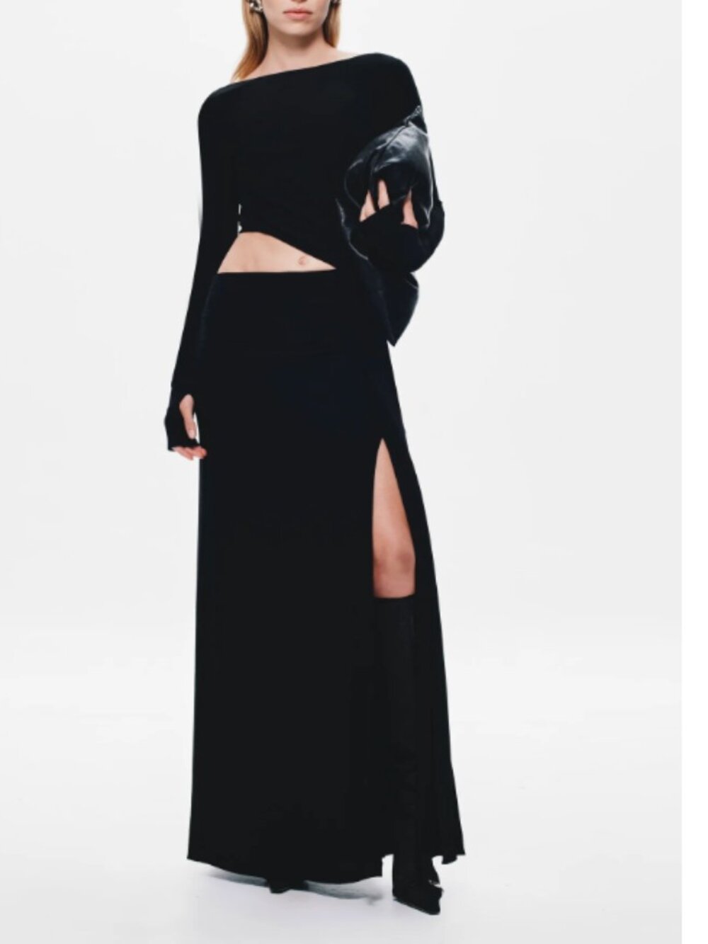 Misha Black The Kendall Long Sleeve Jersey Dress